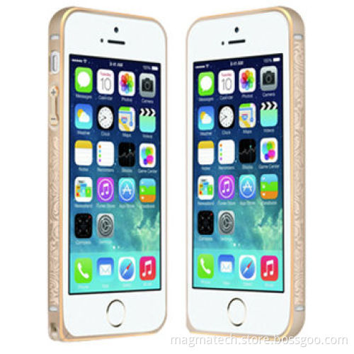 Arc-shaped Venezia Bumper for iPhone 5S/5, Arc-shaped Design+Unique Cameo+Gold Edge on Both Sides